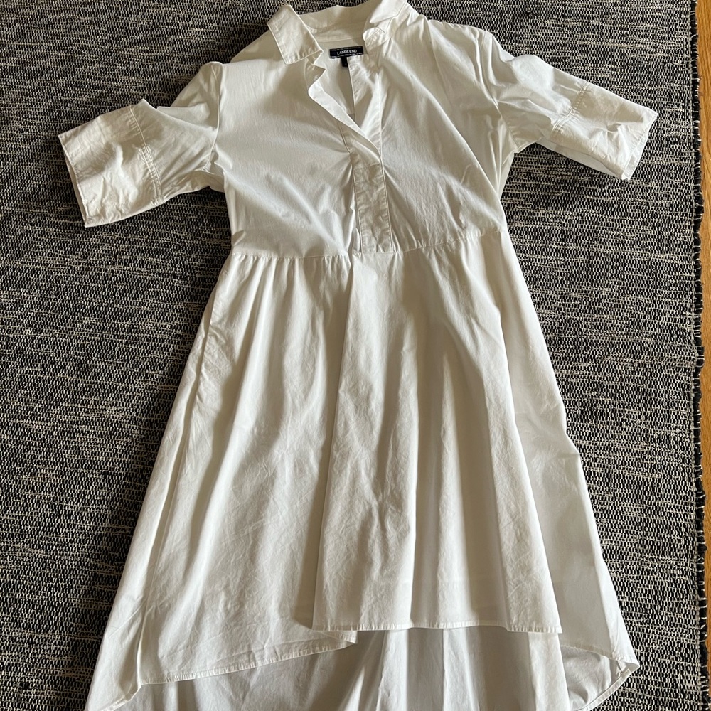 Lands' End Classic White Shirt Dress